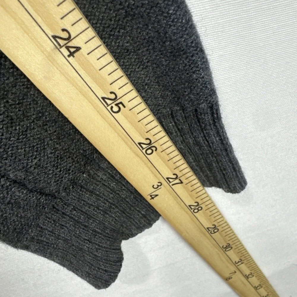 John Varvatos Converse Sweater Mens sz M Gray Merino Wool V Neck Long Sleeve - Picture 9 of 10